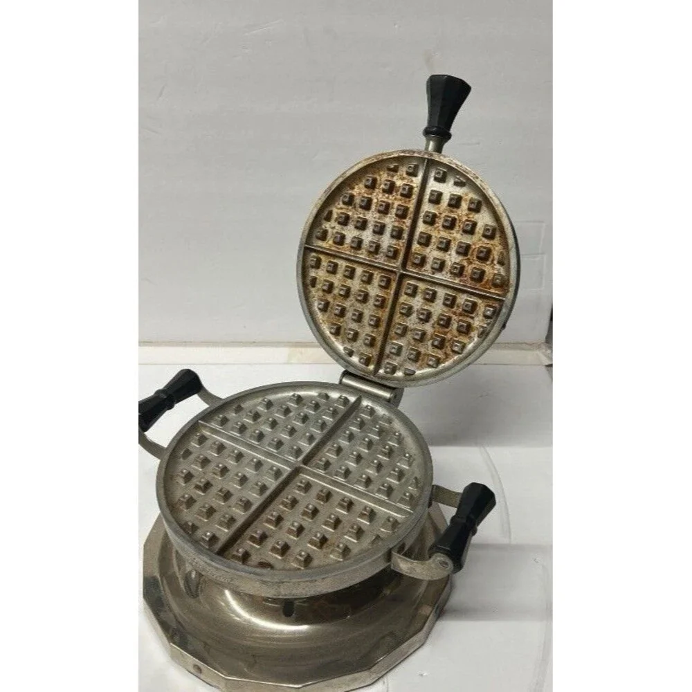 Vtg 1920s Hotpoint Waffle Iron Metal Bake Gauge Model 126Y153 With Original Cord